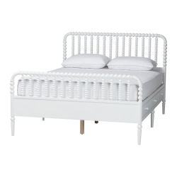 Baxton Studio Lucera 6-Drawer Platform Bed with Bobbin Frame, Queen, White